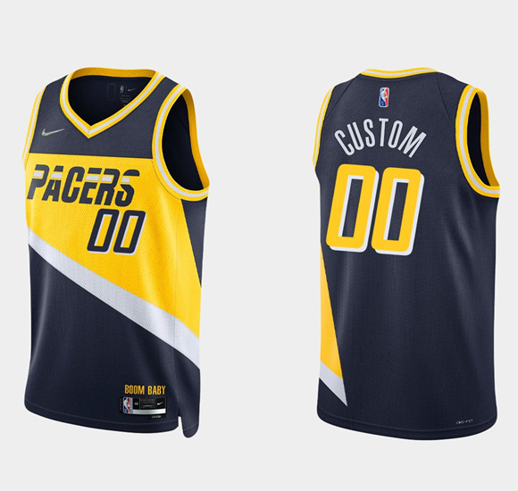 Men's Indiana Pacers Active Player Custom 2021/22 Navy City Edition 75th Anniversary Stitched Basketball Jersey Men's Indiana Pacers Active Player Custom 2021/22 Navy City Edition 75th Anniversary Stitched Basketball Jersey
